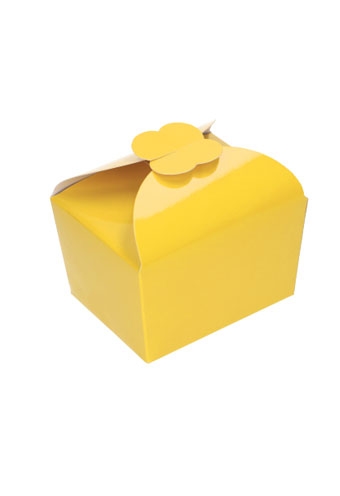 [K1360535] Bonbondoosjes Geel 250gram Met Vlindersluiting 9.5x7.5x6cm 24stuks
