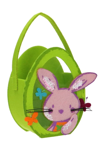 [K1110761] Paastasje Haasje Vilt & Hengsel 11x6x15cm 8stuks