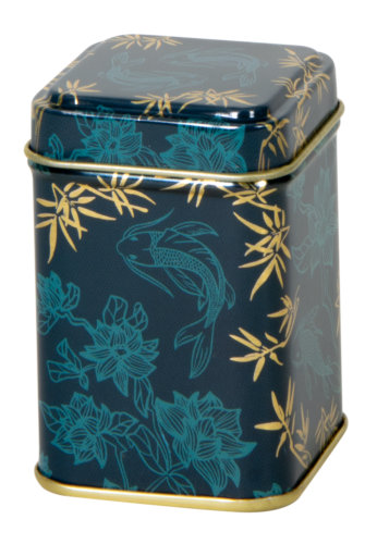 [1150470] Blikken Koi vierkant 100gram 7.5x7.5x9.5cm 12stuks