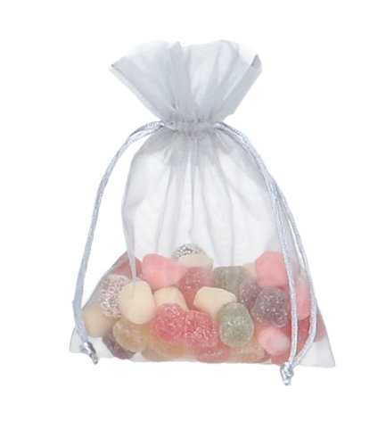 [K1070128] Organza zakjes Zilver Medium 12x17cm 10stuks