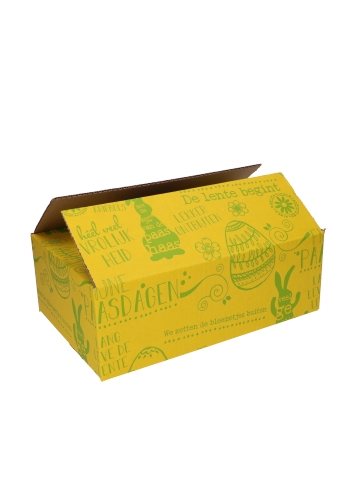 [1270161] Geschenkdoos Fijne Paasdagen 30x20x10cm 15stuks