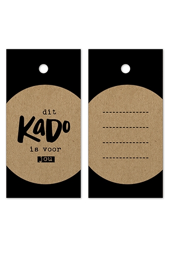 [K1020409] Kadokaartje Dit Kado Is Voor Jou Kraft Zwart 8x4cm 100stuks