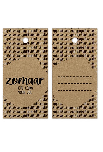 [K1020410] Kadokaartje Zomaar Iets leuks Voor Jou Kraft Zwart 8x4cm 100stuks