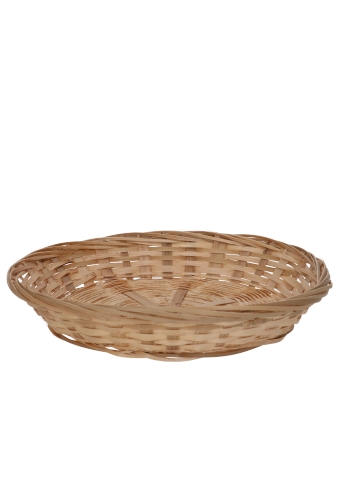 [1190089] Mandje Bamboe Rond Laag Model 22x3.5cm 30stuks