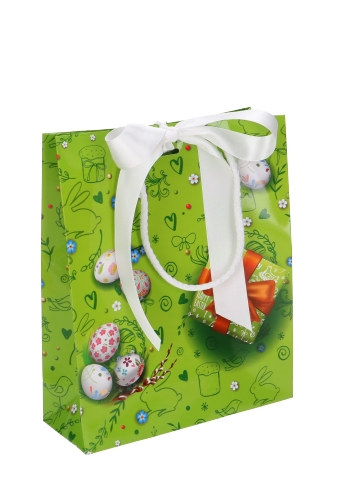 [K1110764] Paastasjes Happy Easter Bunny Met Lintgleuf 19x7x23cm 10stuks