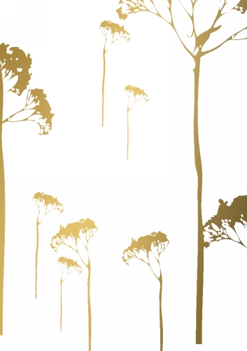 [K1090056] Zijdevloei - Vloeipapier Bedrukt Flower Gold 50x70cm 200 vellen 28gram