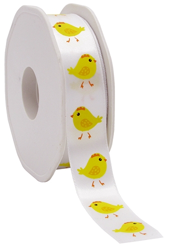 [K1390500] Kadolint Satijn Kuiken Geel & Wit 22mm x 20meter