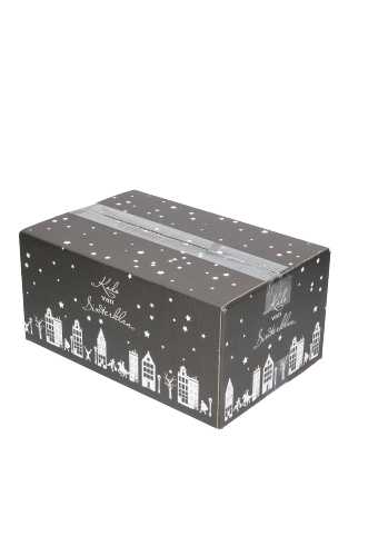 [8100996K] Sintdozen Kado Van Sinterklaas Zwart 39x29x17.5cm 15stuks OP IS OP