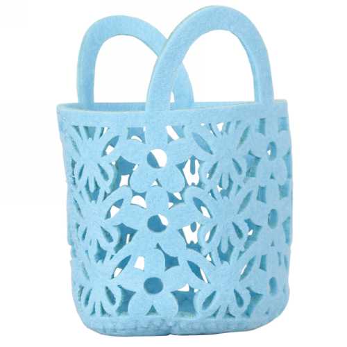 [K156005] Kadomandje Felt Bloem Blauw 7.5-10cm x12cm 6stuks
