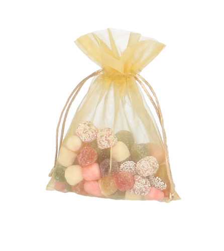 [K1070133] Organza zakjes Goud Medium 12x17cm 10stuks