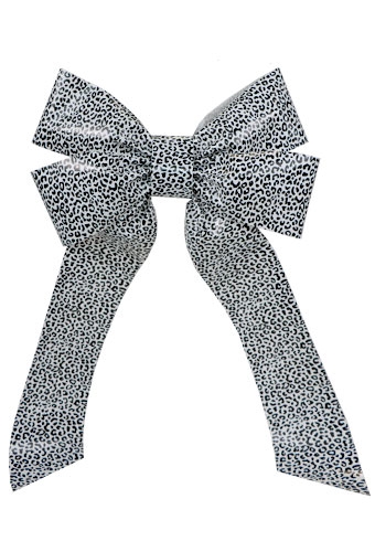 [K1290414] Decoratie Strik Livorno Wit Met Panter Print Zwart 70x50+60cm