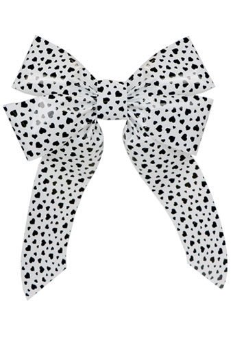 [K1290415] Decoratie Strik Livorno Wit Met Hartjes Print Zwart 70x50+60cm