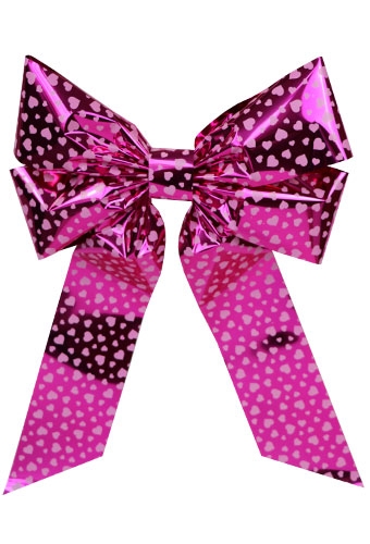 [K1290423] Decoratie Strik Livorno Pink & Witte Hartjes Print 70x50+60cm