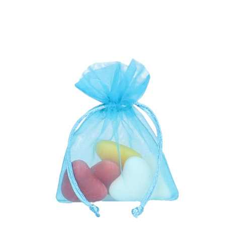 [K1070124] Organza zakjes Aqua Blauw Klein 9x12.5cm 10stuks