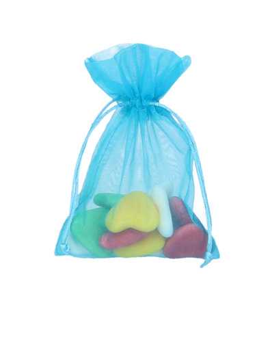 [K1070130] Organza zakjes Aqua Blauw Medium 12x17cm 10stuks