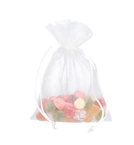 [K1070127] Organza zakjes Ivoor Medium 12x17cm 10stuks
