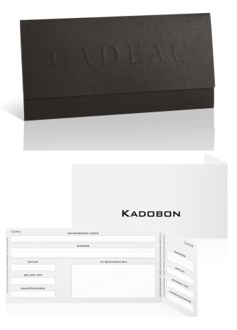 [K1020109] Kadobon & Envelop Impression Cadeau Zwart 21.5x10.5cm 10stuks