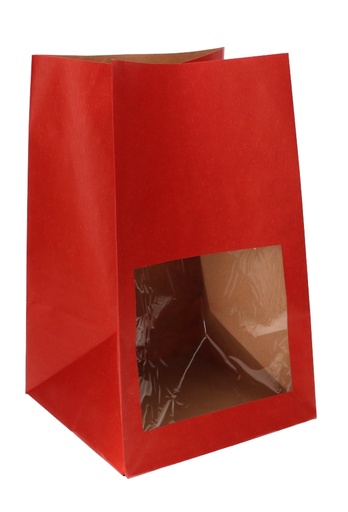 [K1070974] Kadozak Viborg Kraft Rood Met Venster 22.5x22.5x38cm 25stuks OP IS OP