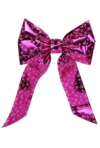 [K1290425] Decoratie strik Livorno Girl Verjaardag Metallic Pink 70x50+60cm