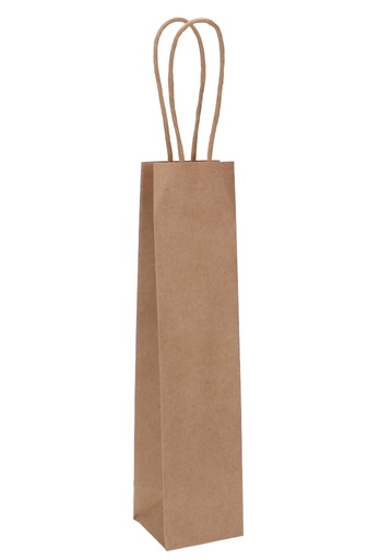 [K1110789] Kadotasjes Lenno Met Handvat Bruin 7x7x30cm 10stuks