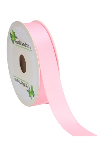 [K1300016] Satijn Dubbel Lint 25mm x 50 meter Baby Roze