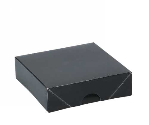 [K1270038] Kadodoosjes Dekseldoosje Zwart 12x12x3.5cm 250gr 25stuks