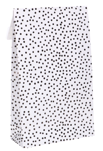 [K1070410] Luxe Kadozakjes Mila Wit Dots Zwart & Plakstrip 20x6.5x33cm 50stuks