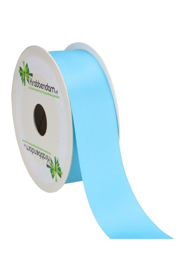 [K1300022] Satijn Dubbel Lint 40mm x 25 meter Middel Blauw