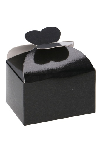 [K1360567] Bonbondoosjes Todi Zwart Glans 125gram 7.6x6x4.8cm 25stuks