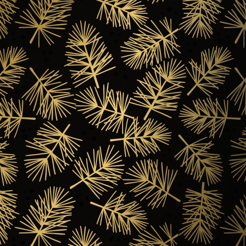 [1051271-30] Kerstpapier pine Zwart Goud 30cm x 200meter