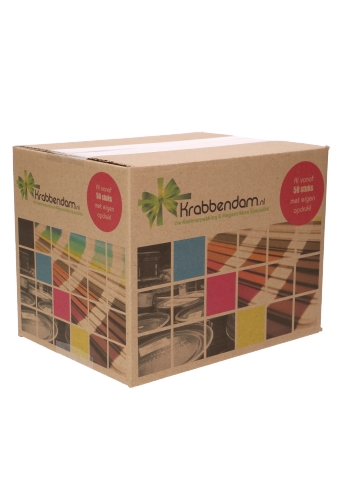 [K1490463-PRINT] Kartonnen Dozen Kraft Digitaal Bedrukt 40x25x25cm Enkel Golf