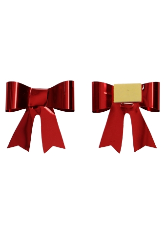 [K1340016] Decoplakker Vlinderstrikje Rood met plakker 4 cm 50stuks