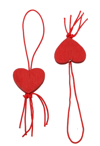 [K1340013] Gelukspoppetjes Hartjes Rood Met Koord 100stuks