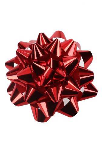 [K1370052] Mega Bows Strik Doorsnee 13cm Rood met plakker 12stuks