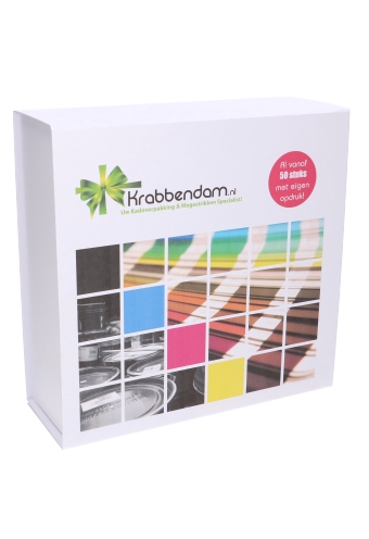 [K1271850-PRINT] Luxe Magneetdozen Venetie Wit Mat Digitaal Bedrukt 25x25x9cm 25stuks