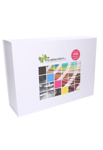 [K1271855-PRINT] Luxe Magneetdozen Venetie Wit Mat Digitaal Bedrukt 38x28x12cm 25stuks