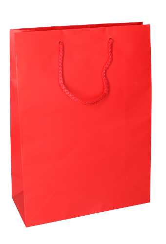 [K1110096] Kadotasjes Latina Mat Rood Met Koord 27x12x37cm 12stuks