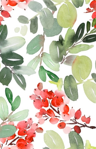 [1051280-70] Kerstpapier xmas aquarel 70cm x 200meter