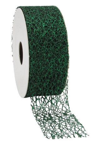 [K1391193] Luxe Kadolint Weblint Groen Metallic Glitter 38mm x 10meter OP IS OP