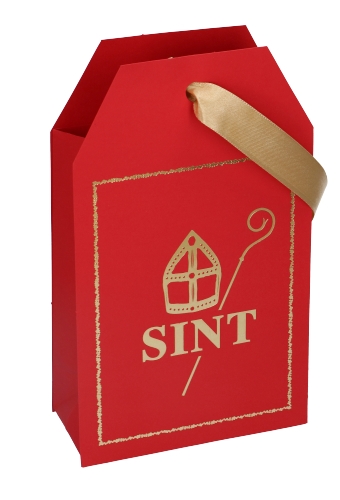 [K1220183] Sinttasjes Carta Regalo Sint Red 14.5x6.5x24.5cm 12stuks