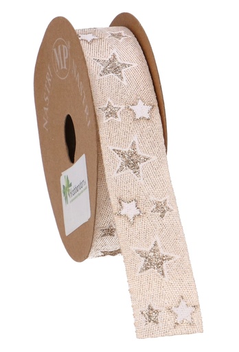 [K1391202] Kadolint Satijn Ribbel Stars & Paillettes Glitter 25mm x 10 meter