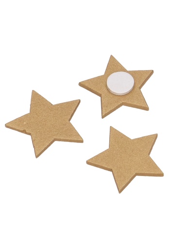 [K1340769] Houten Decoratie Star Wood Goud Met Plakker 3cm 50stuks