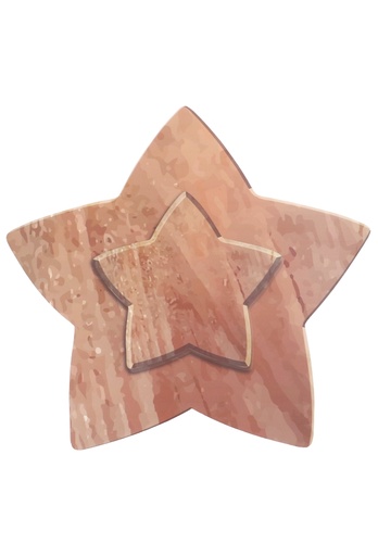 [K1330322] Decoratie Grote Etalage Wood Star 50x50cm 1 stuk