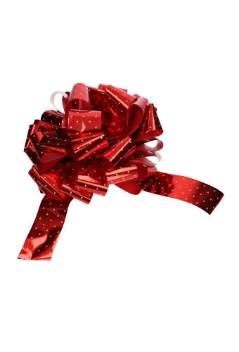 [K1290409] Autostrikken Groot Padova Metallic Rood Dots d35+17cm Hoogte 22cm.