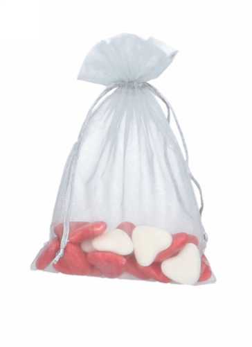 [K1070135] Organza zakjes Zilver Groot 17x24cm 10stuks
