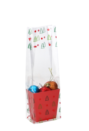 [K1360592-KERST] Korfje Hoog Katla Rood 7.5x5x8cm 50stuks