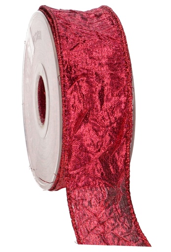 [K1391210] Luxury Metallic Lint Rood Met IJzerdraad 40mm x 10meter