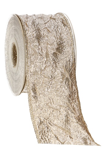 [K1391214] Luxury Metallic Lint Goud Met IJzerdraad 63mm x 10meter