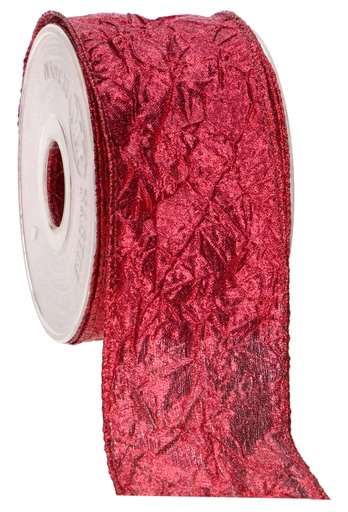 [K1391215] Luxury Metallic Lint Rood Met IJzerdraad 63mm x 10meter