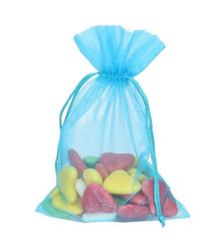 [K1070138] Organza zakjes Aqua Blauw Groot 17x24cm 10stuks